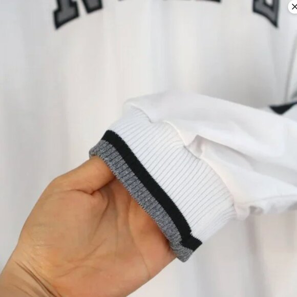 Vintage Nike 90s Tracksuit Jacket Full Zip Windbreaker Swoosh White Black Retro - Picture 12 of 15